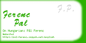ferenc pal business card