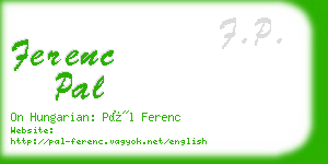 ferenc pal business card